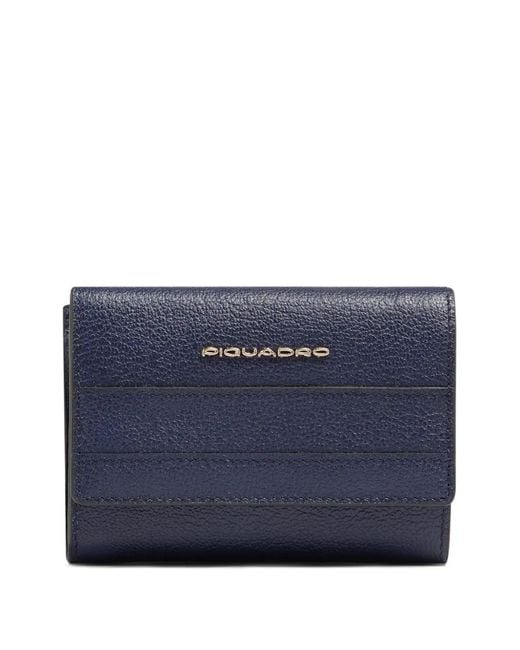 Piquadro Blue Leather Trifold Wallet