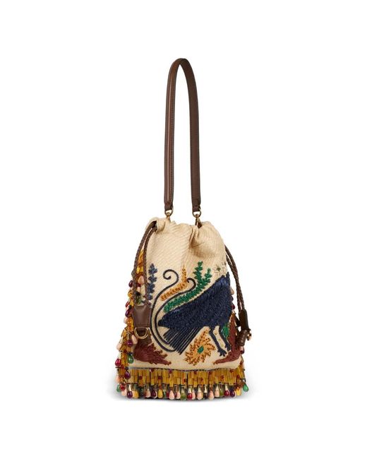 Etro Blue Small X Tabby Booth Kalispera Bucket Bag