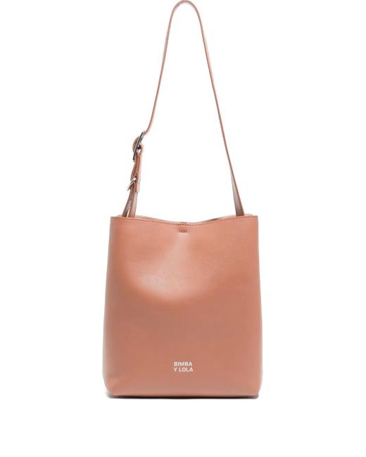 Bimba Y Lola White Medium Carlino Buckle Leather Shoulder Bag