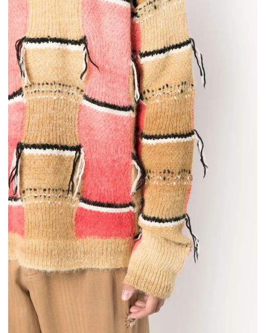 Marni Pink Intarsia-Motif Mohair-Blend Jumper for men