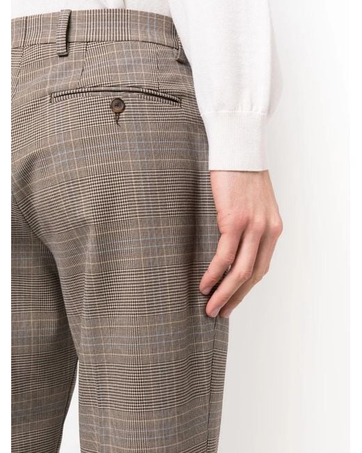 Moschino Gray Tailored Plaid-Check Trousers for men