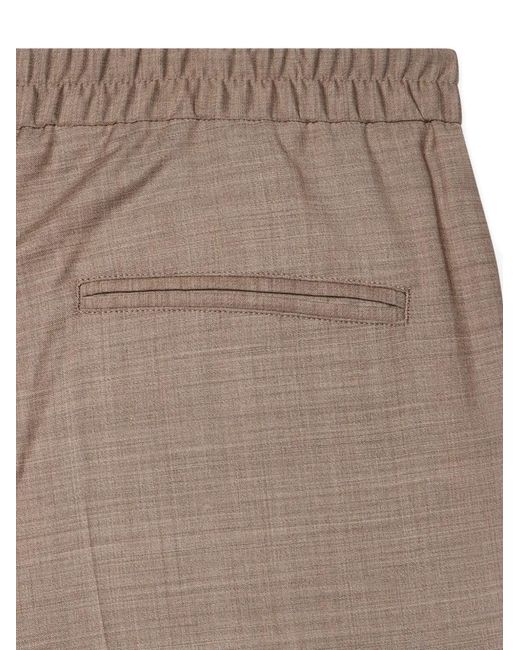 Paul Smith Natural Elasticated-Waistband Pleated Trousers for men
