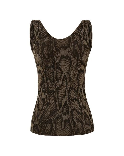 Wolford Tanktop Met Pythonprint in het Brown