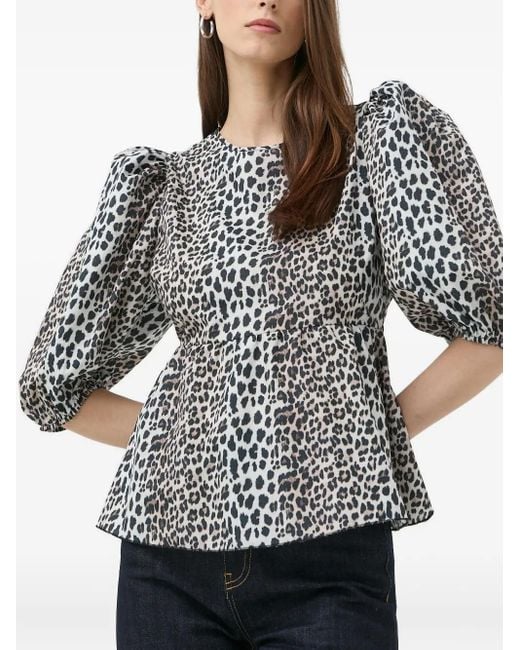 Notes Du Nord Black Oberteil mit Leoparden-Print