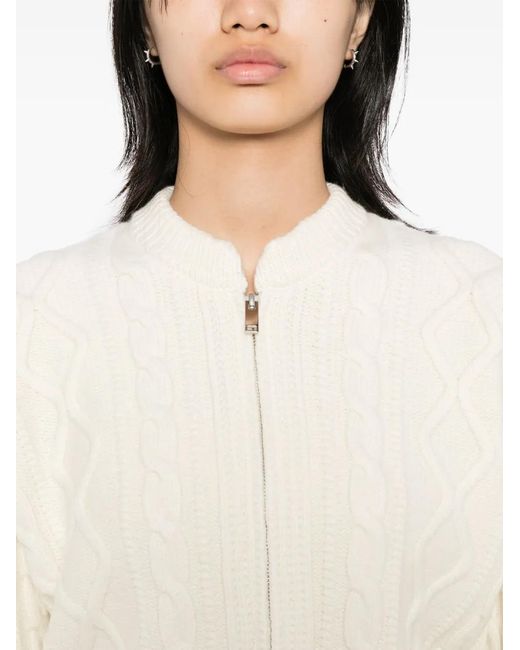 FRAME White Cable-Knit Cardigan