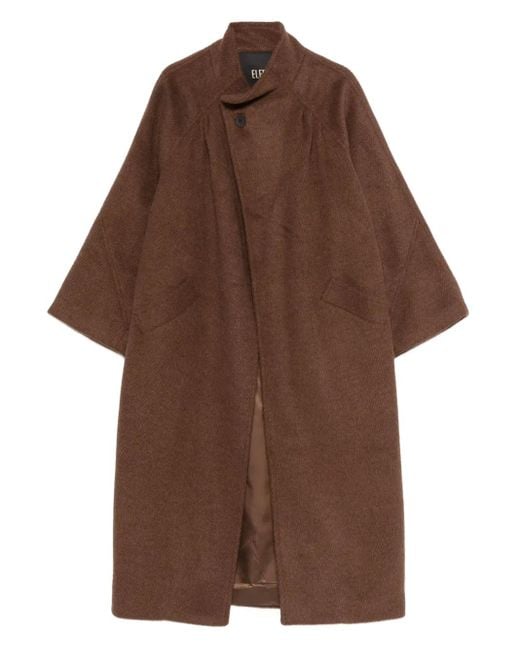 ELEH ウールシングルコート Brown