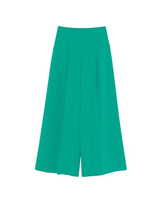 SIMONA CORSELLINI Green Pleated Trousers