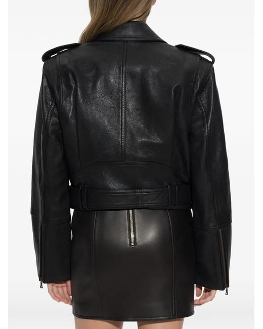 Balmain Black Belted Biker Jacket