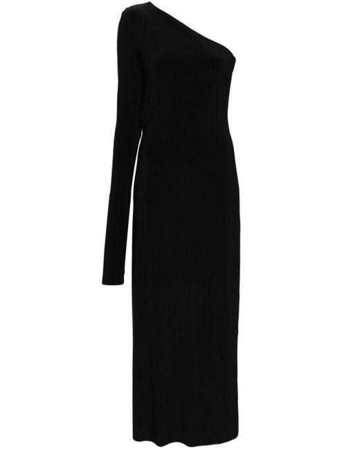 Sportmax Black One-shoulder Jersey Maxi Dress