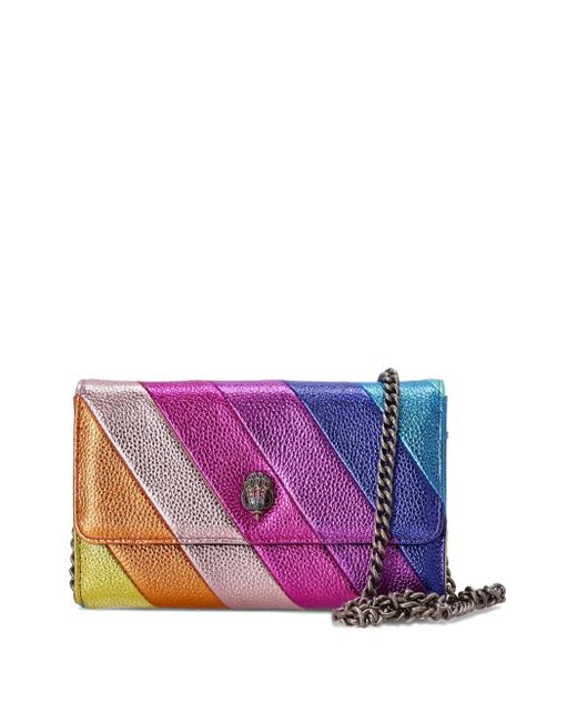 Kurt Geiger Purple Stripe Metallic Clutch Bag