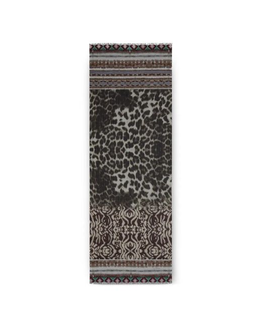 Pierre Louis Mascia Brown Hawnbci Animal Geometric Scarf