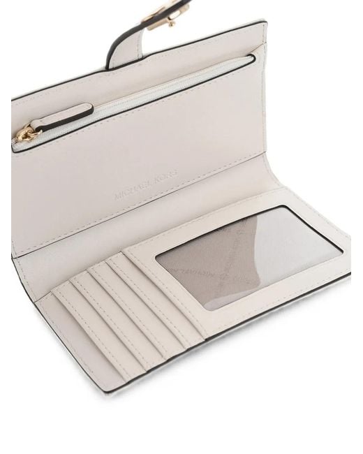 Michael Kors Natural Portefeuille Greenwich À Plaque Logo