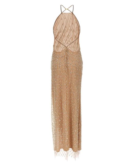 Elisabetta Franchi Natural Crystal Carpet' Dress