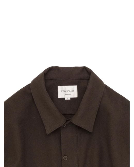 Still By Hand Poloshirt mit Knopfleiste in Brown für Herren