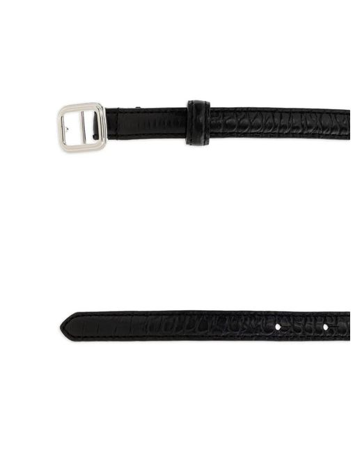LIE STUDIO White Leather Belt