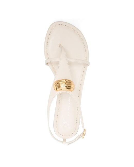 Giuseppe Zanotti White Flat Sandals