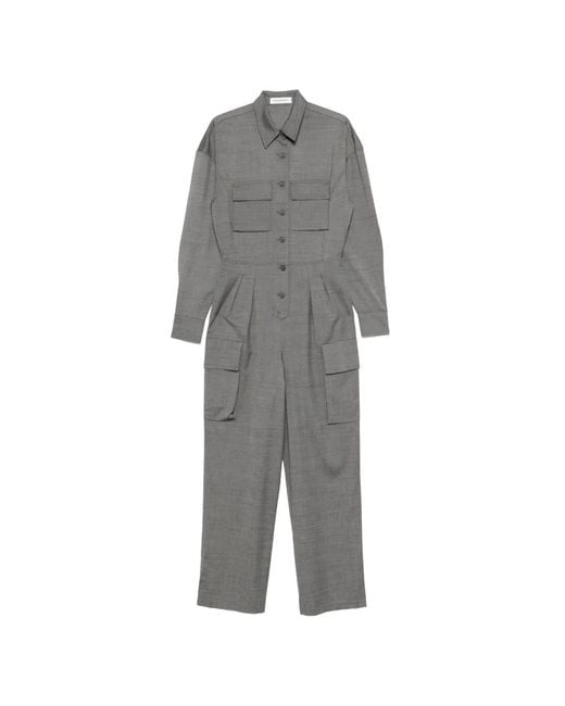 Frankie Shop Gray Linda Flap-Pocket Jumpsuit