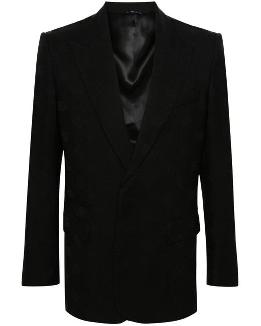 Dolce & Gabbana Blazer Met Monogram-jacquard in het Black voor heren