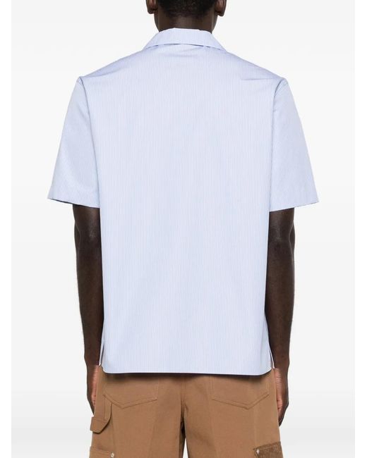Gucci Blue Striped Bowling Shirt for men
