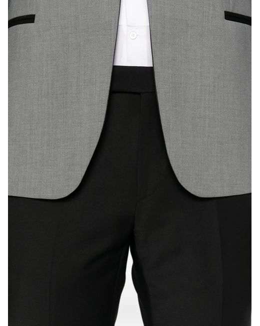Brian Dales Gray Peak-Lapel Single-Breasted Suit for men