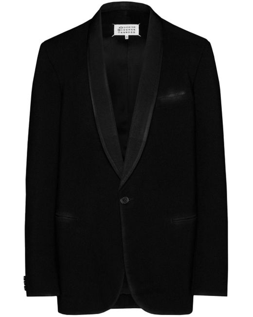 Maison Margiela Black Wool Single-Breasted Blazer Jacket