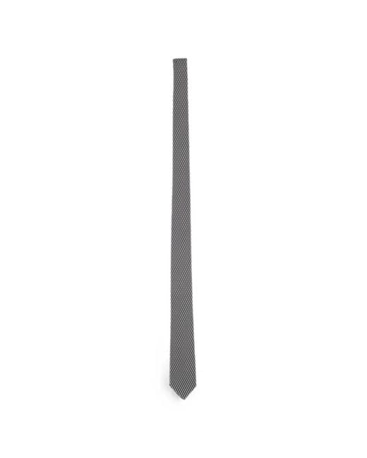 Lardini White Geometric-Pattern Tie for men