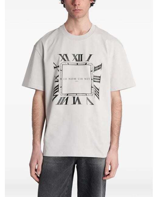 Ih Nom Uh Nit White Graphic-Print Cotton T-Shirt for men
