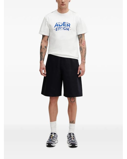 Adererror Black Logo-Patch Shorts