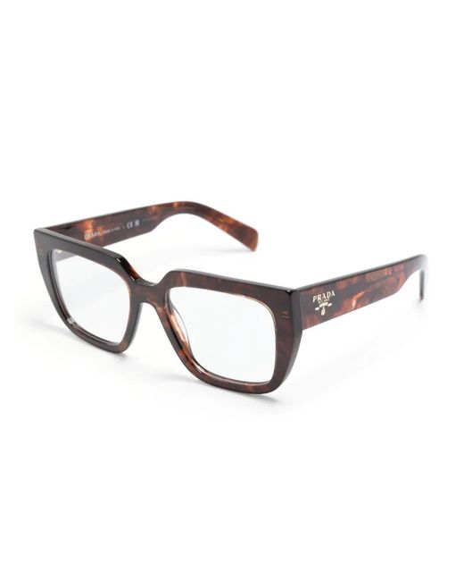 Prada Brown Tortoiseshell-Effect Square-Frame Glasses