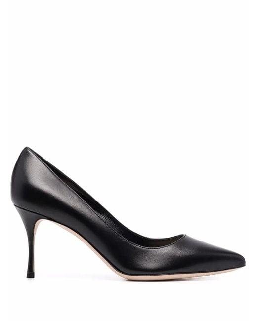 Sergio Rossi Black Godiva 75Mm Polished-Finish Pumps