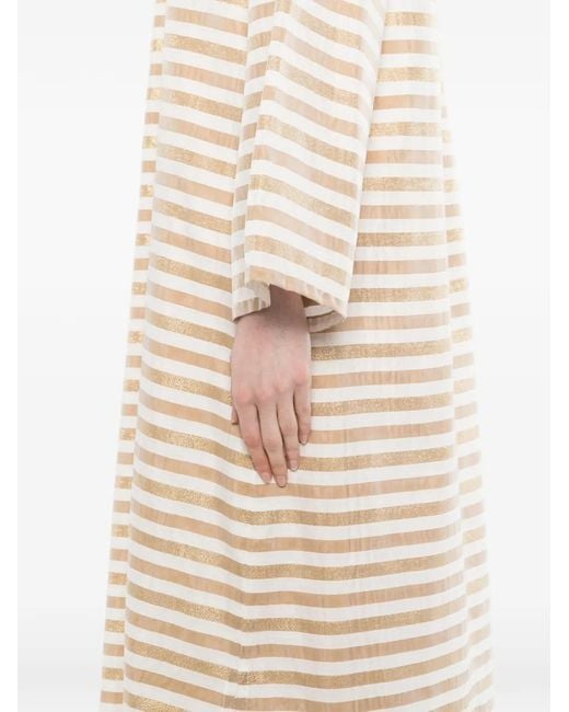 Bambah White Striped Maxi Dress