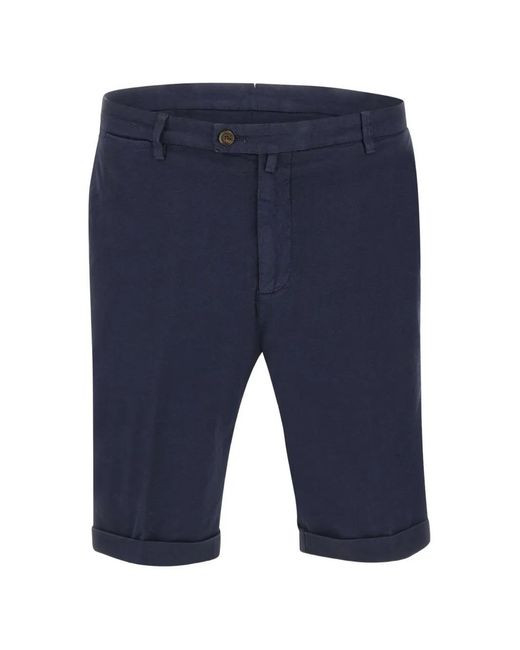 Briglia 1949 Blue Honeycomb-Texture Turn-Up Shorts for men