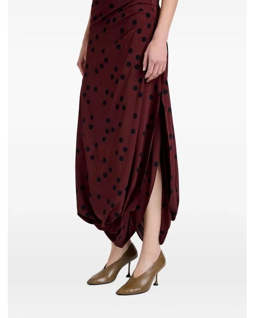 Proenza Schouler Purple Robe Nayara En Viscose Stretch À Pois Imprimé