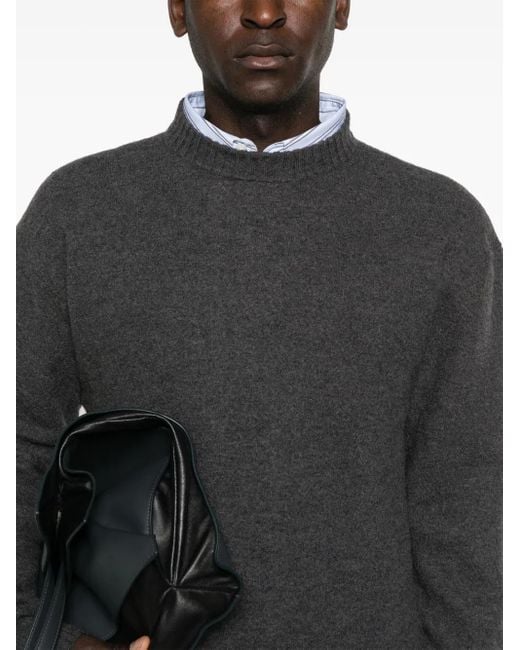 Jil Sander Gray Crew-Neck Wool Jumper for men