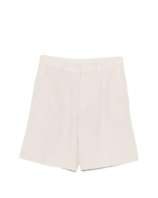 ALPHATAURI Natural Braided-Belt Pleated Shorts for men