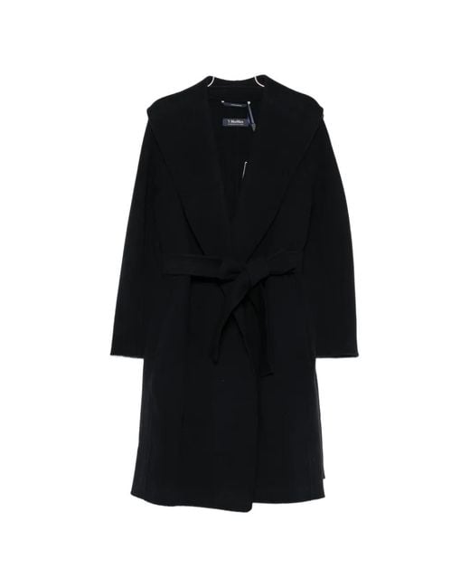 Max Mara Black Messi Long-Sleeve Coat
