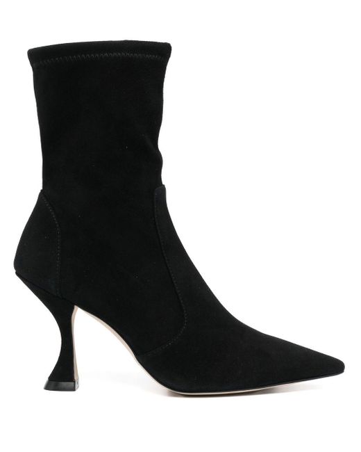 Mujer Zapatos de Botas de Botas mosqueteras Botas Lowland con tacón de 25mm Stuart Weitzman de Ante de color Negro 