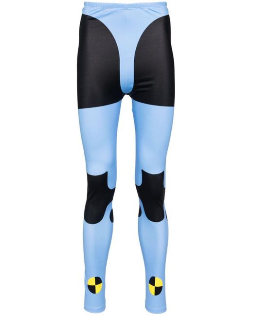 Walter Van Beirendonck Blue Dummy-print Cycling leggings for men