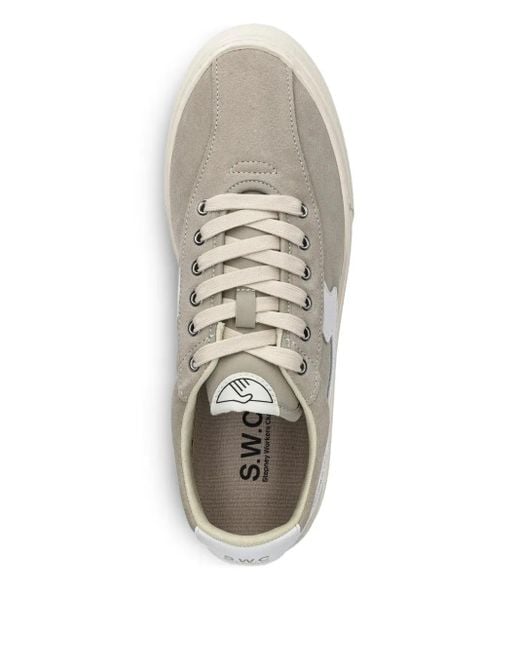 Stepney Workers Club Gray Dellow S-Strike Cup Suede-Panelled Lace-Up Sneakers