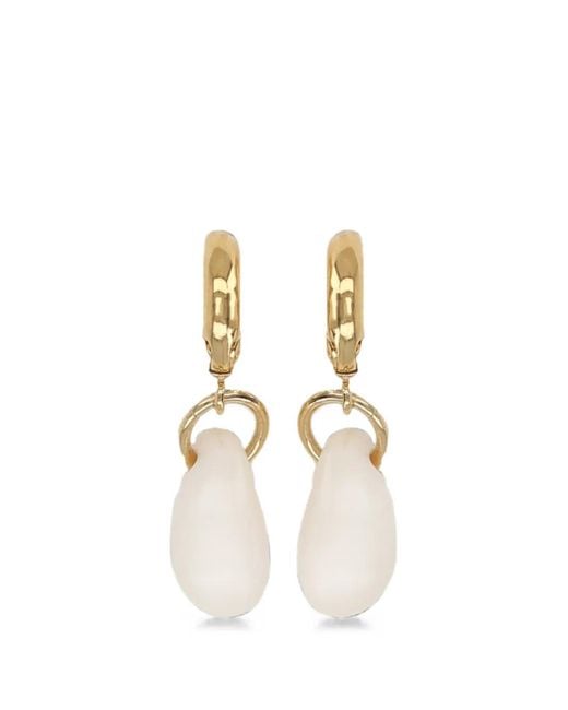 Isabel Marant Metallic Stone-Pendant Drop Earrings