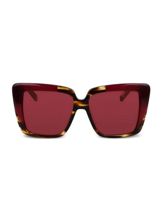 Ferragamo Eyewear トータスシェル スクエアサングラス Red