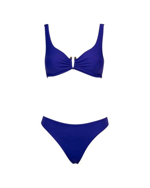 Fisico Blue Knotted-Ring Bikini