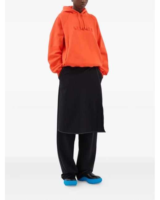 Sunnei Orange Logo-Text Hoodie