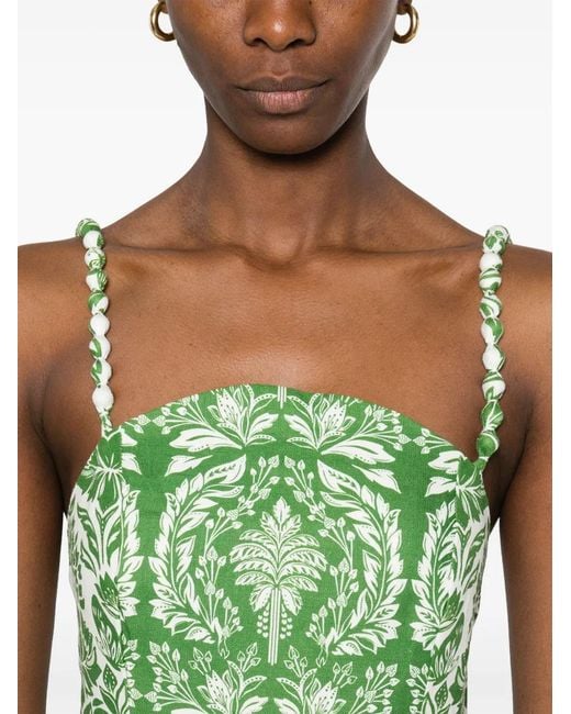 Farm Rio Green Floral Cotton Maxi Dress