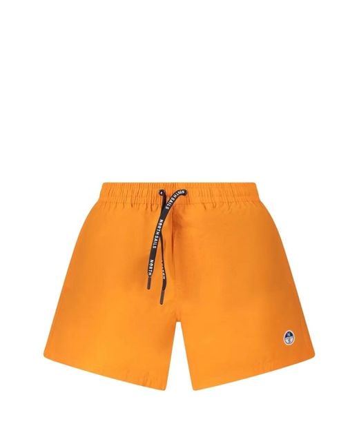 North Sails Orange Short De Bain À Patch Logo for men