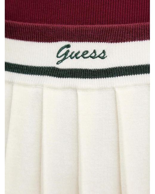 Guess White Pleated Mini Skirt