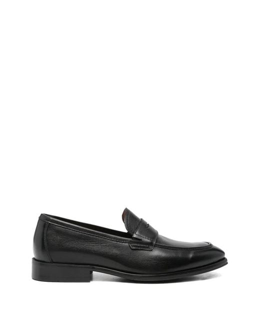 SERGIO MORETTI FIRENZE Black Leather Loafers for men