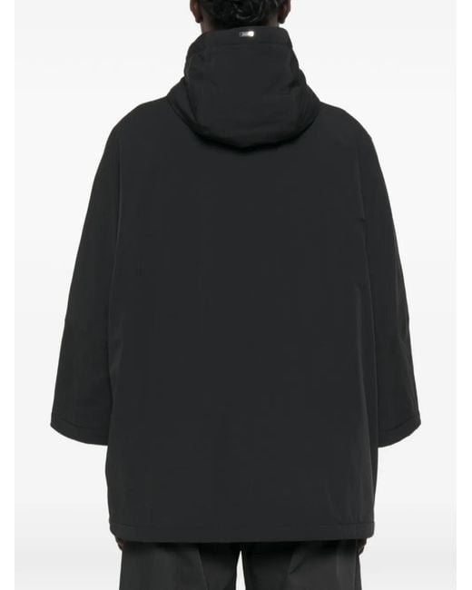Herno Black Hooded Three-Quarter Sleeve Jacket