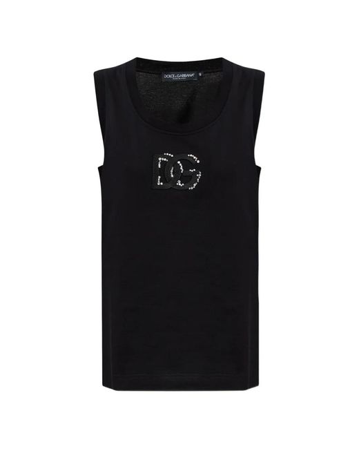 Dolce & Gabbana Black Cotton Tank Top
