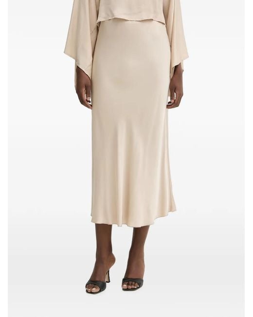 Haveone Natural Jupe Mi-Longue Évasée À Fini Satiné
